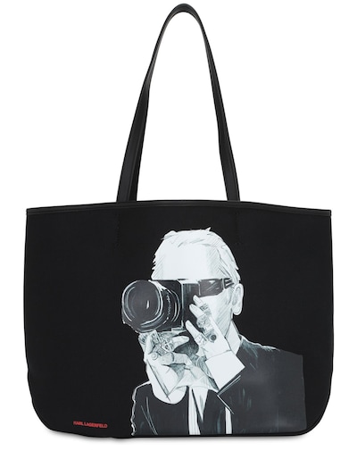 karl lagerfeld canvas tote bag