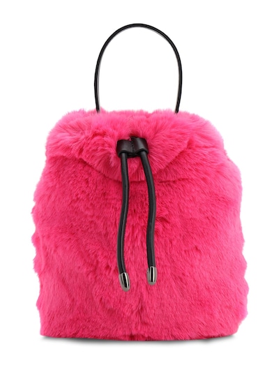 faux fur bucket bag