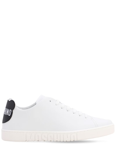 Moschino - Logo patch leather sneakers 