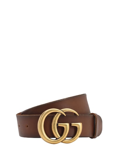 Cinturón piel hebilla gg 4cm Gucci - | Luisaviaroma