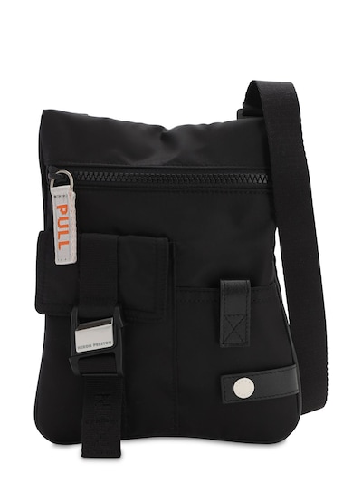 black nylon crossbody bag