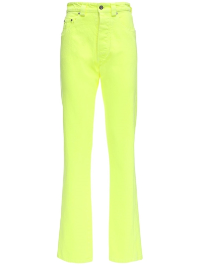 Kwaidan Editions - High waist neon cotton denim jeans - Neon Yellow |  Luisaviaroma