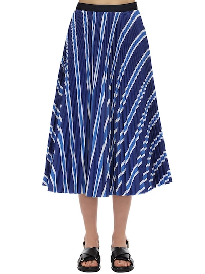 Sacai - Striped cotton blend skirt 