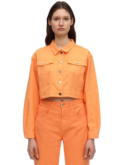 orange denim jacket topshop