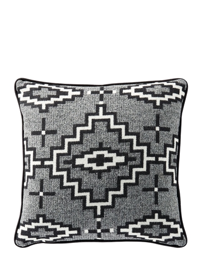 Pendleton Woolen Mills Kiva Steps Wool Pillow Black White