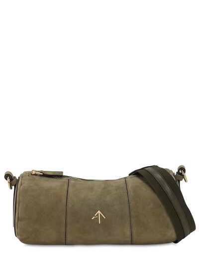 grey suede shoulder bag