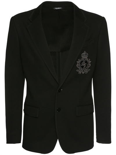 Dolce \u0026 Gabbana - Giacca con logo ricamato - Nero | Luisaviaroma