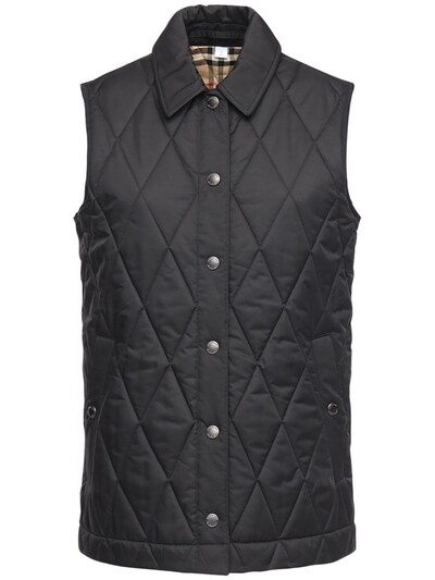 Burberry - Quilted vest w/check lining 