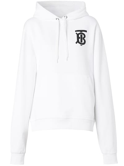 Tb logo cotton jersey sweatshirt hoodie 