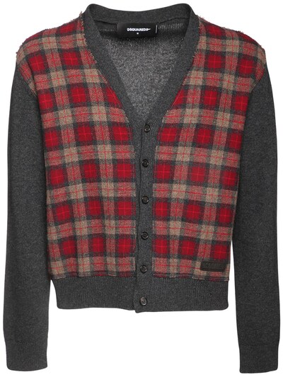 red check cardigan