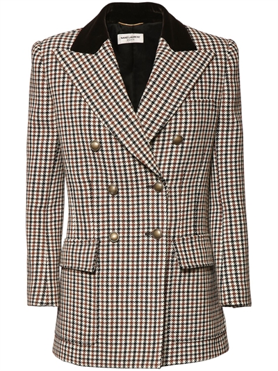 saint laurent houndstooth coat