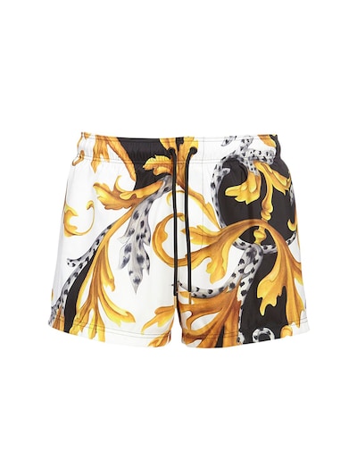 white versace swim shorts