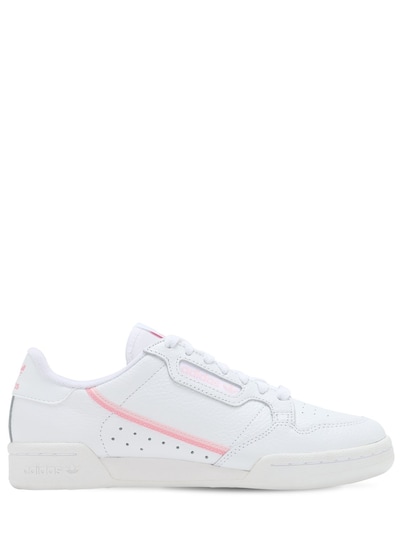 adidas originals white and pink continental 80 sneakers