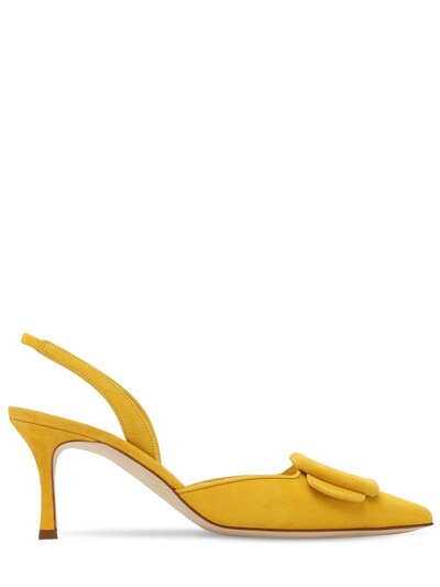 yellow suede slingbacks