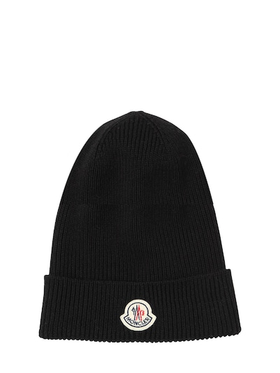 moncler black beanie hat