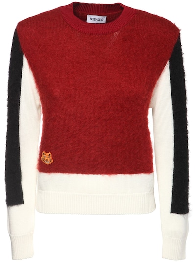 KENZO - Color block wool blend sweater 