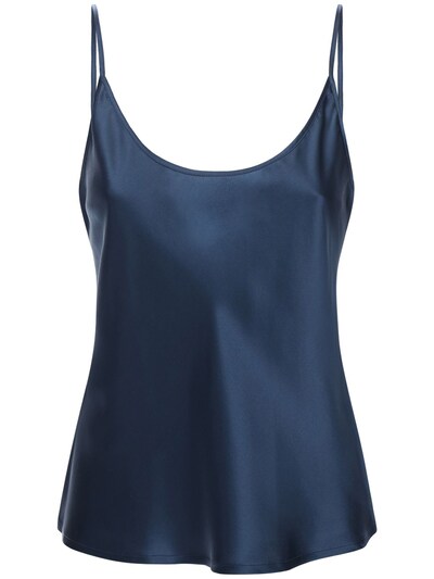 blue silk camisole top