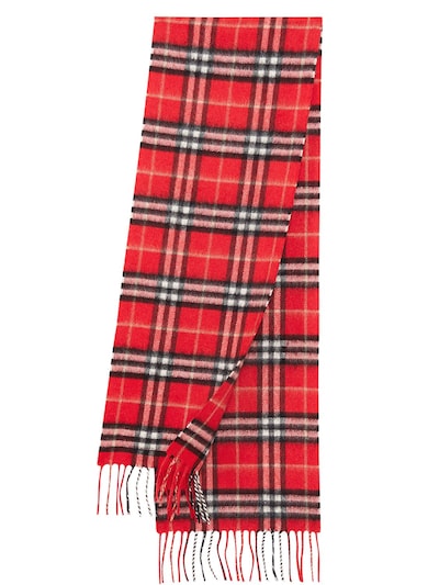 Burberry - Checked cashmere scarf - Red 
