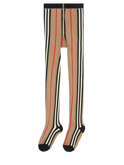 Icon stripes stretch cotton tights 