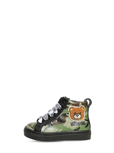 Moschino - Camouflage leather high 