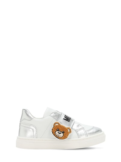 silver moschino trainers