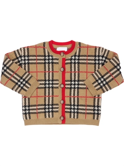 burberry check cardigan