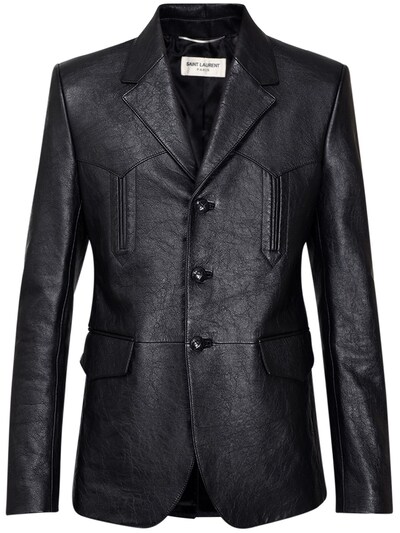 Saint Laurent - Slim fit leather jacket - Black | Luisaviaroma