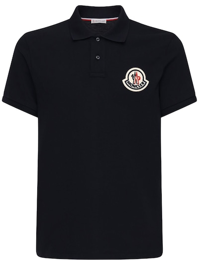 Moncler - Big logo patch cotton polo 