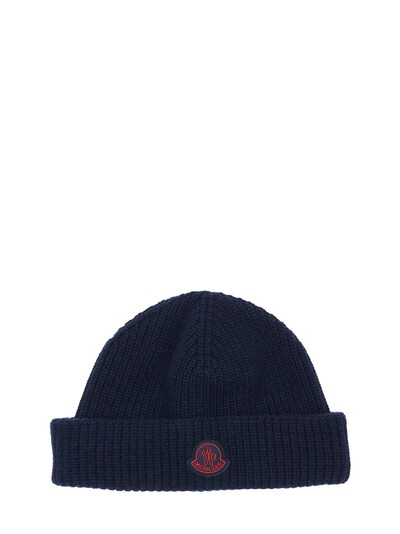 navy moncler beanie