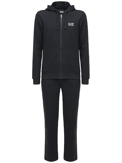 ea7 emporio armani logo tracksuit black