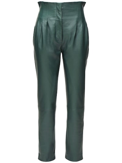 High Waist Leather Trousers