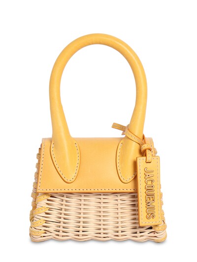 raffia leather bag