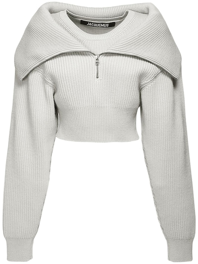 zip crop sweater