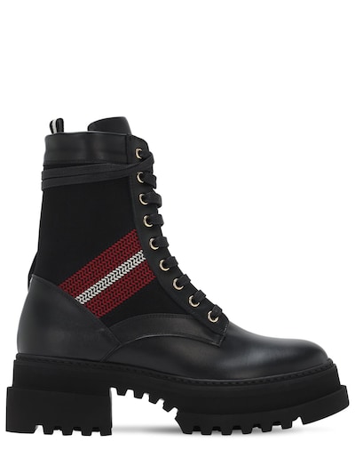 Leather & Fabric Combat Boots