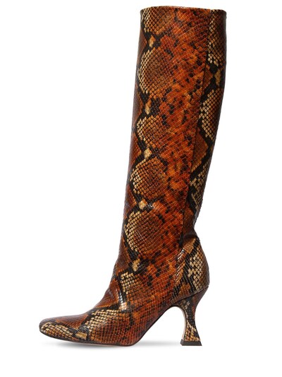 snake print tall boots
