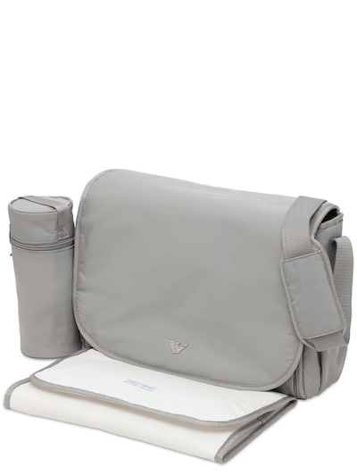grey armani changing bag