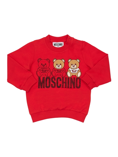 moschino logo shoulder crew neck sweatshirt