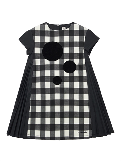 one piece dress black and white