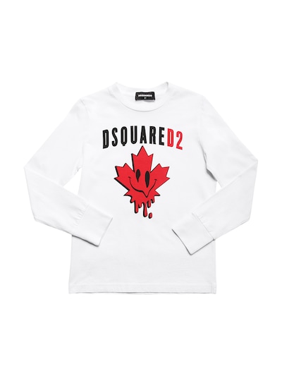 tee shirt dsquared2 feuille rouge