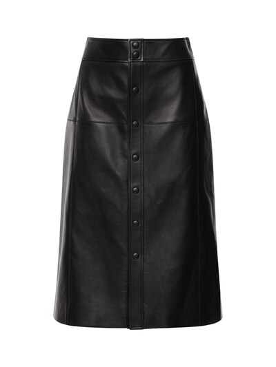 Luisaviaroma Women Clothing Skirts Leather Skirts High Waist Faux Leather Midi Skirt 