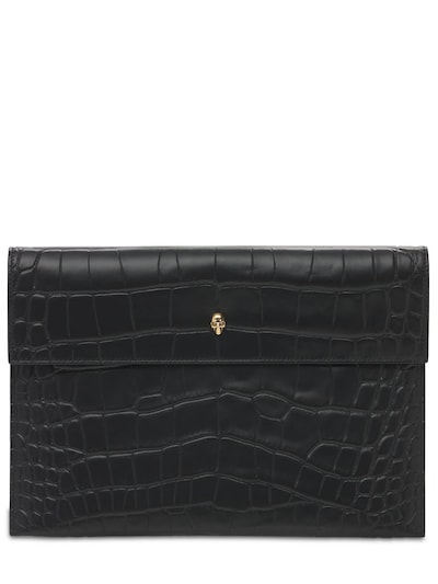 Pochette In Pelle Stampa Coccodrillo Luisaviaroma Donna Accessori Borse Clutch 