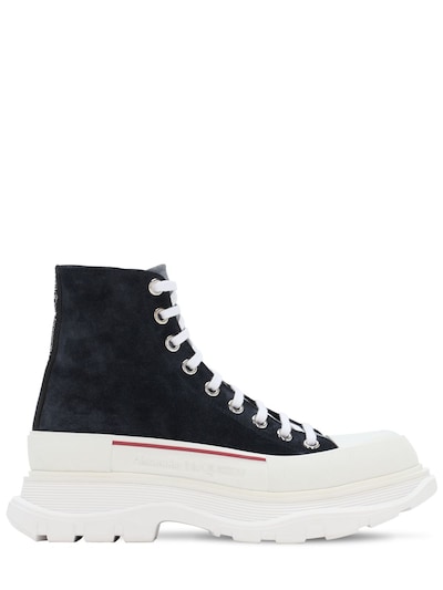 High top leather lace-up sneakers 