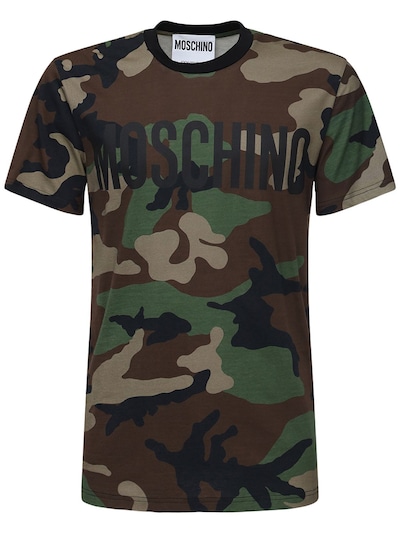 Moschino - Logo camo print cotton t 