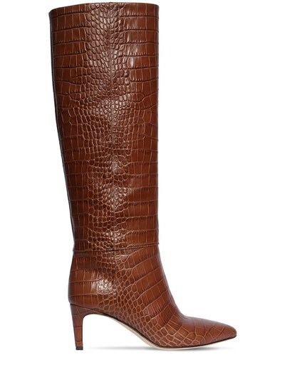 croc embossed tall boots