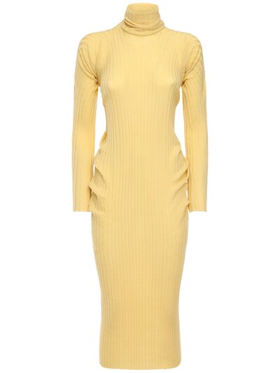 yellow knit dress