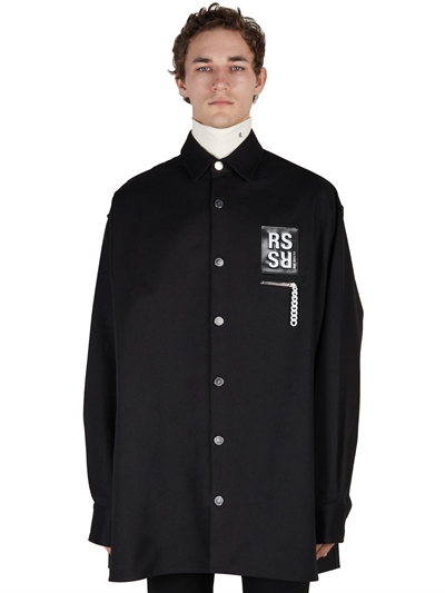 raf simons logo patch shirt
