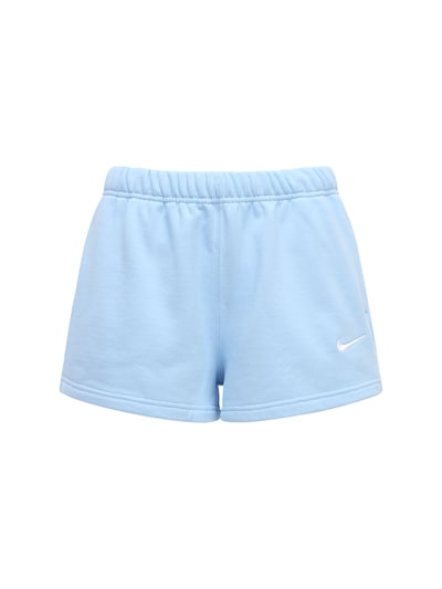 blue nike fleece shorts