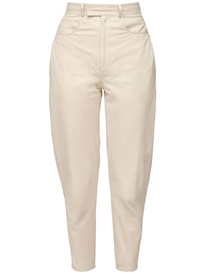 off white leather pants