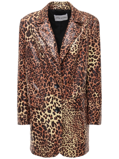 Stand Studio - Blazer “juniper” in ecopelle leopard - Marrone | Luisaviaroma