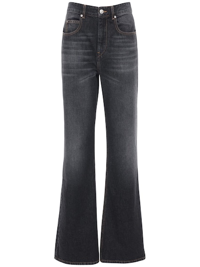 Isabel Marant étoile - Belvira cotton denim jeans - Black | Luisaviaroma